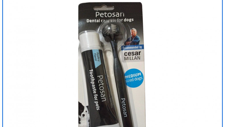 Petosan Toothpaste and Brush Kit 1 Piece Blue for Medium Dogs