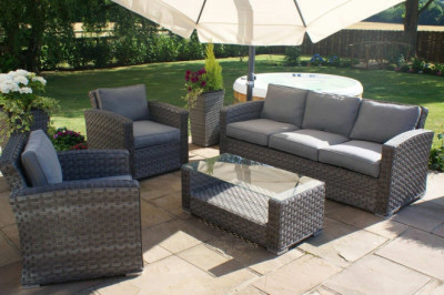 Maze Rattan Victoria 3 Seat Garden Sofa Set