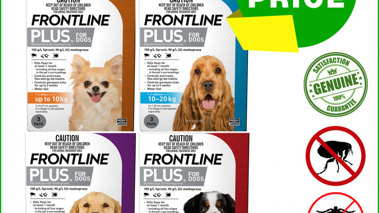 Frontline Plus for Dogs 3 Pipettes for Flea and Tick Treatment