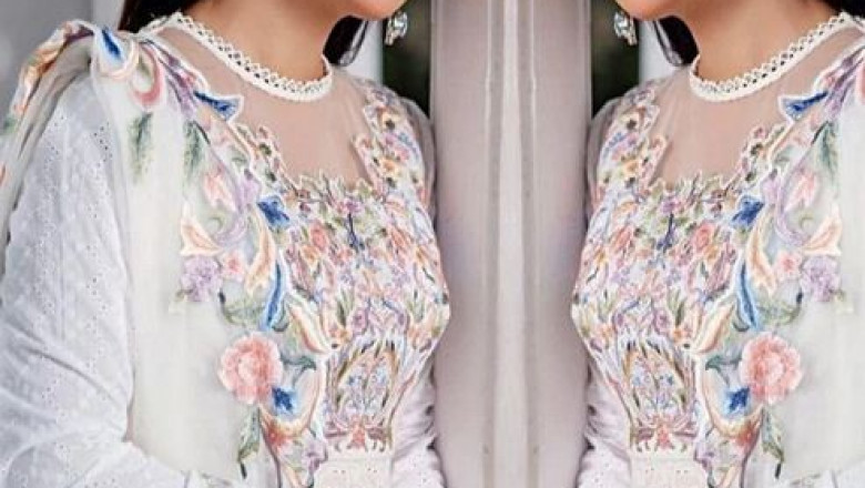 Ayeza Khan Lawn Frock only Rs3399.00 exclusive at Replica Zone
