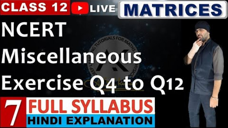 Miscellaneous Exercise of Matrices Class 12 Maths