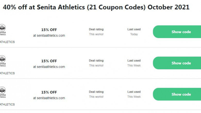 Senita Athletics coupon code