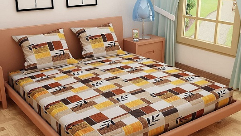 Zentangle Art Yellow Pure Cotton Double Queen Size Bedsheet