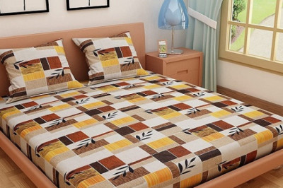 Zentangle Art Yellow Pure Cotton Double Queen Size Bedsheet