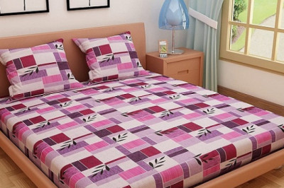 Zentangle Art Purple Pure Cotton Double Queen Size Bedsheet