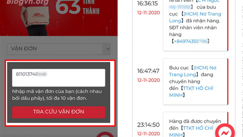 Tra ma van don giao hang J&T Express
