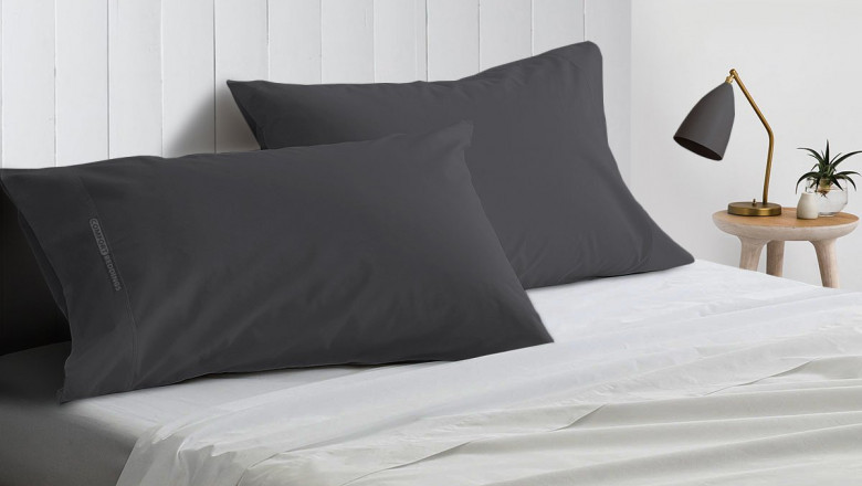 100% Egyptian Cotton Dark Grey Pillow Cases
