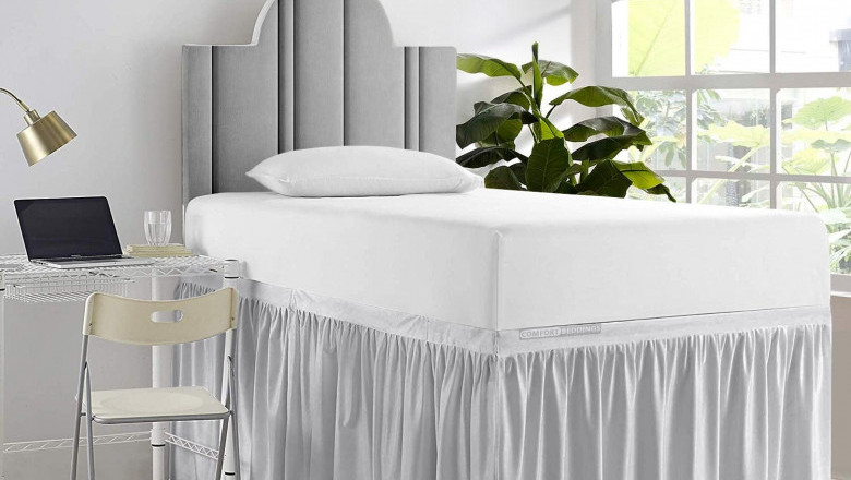 Luxury & 100% Cotton Dorm Bed Skirt