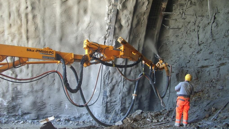 What is shotcrete and when is it used?