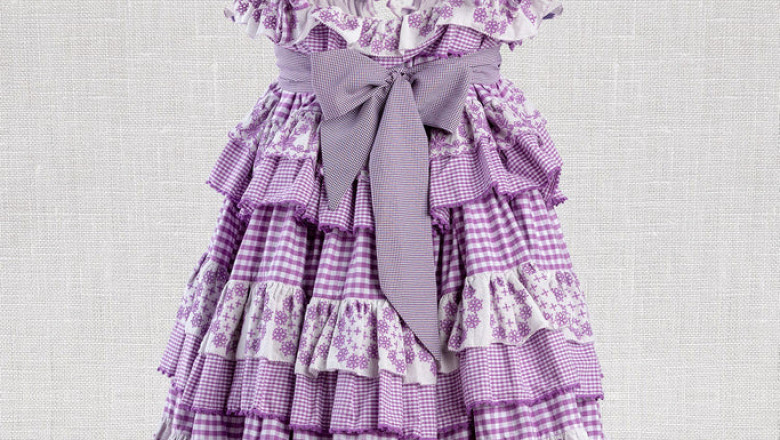 Buy Lilac Embroidered Mix Layer Mini Dress Online