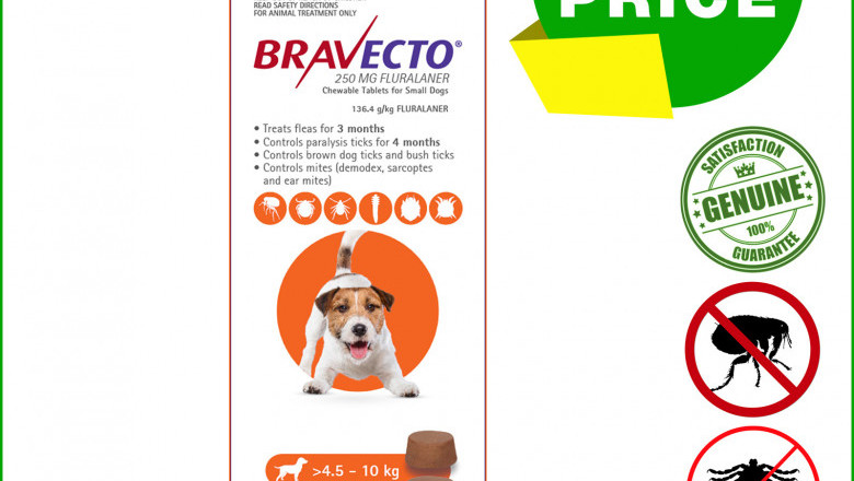 BRAVECTO 2 Chews for 4.5 to 10 Kg Dogs 3 months Tick and Flea Protection