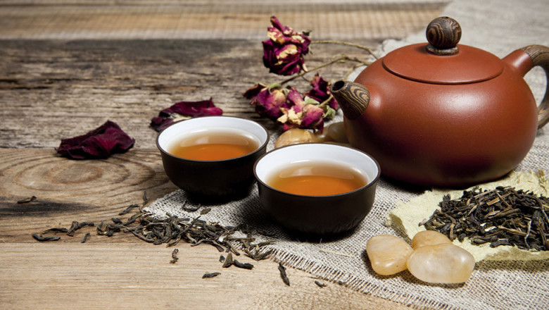 Tea; a Hot Drink Made By Infusing the Dried Crushed Leaves of the Tea Plant in Boiling Water