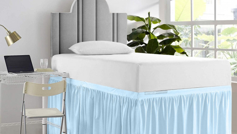 Luxury 100% Cotton Dorm Bed Skirt