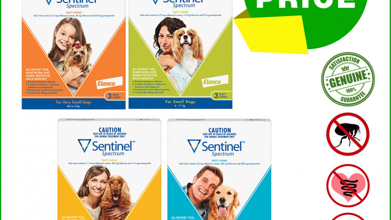 SENTINEL SPECTRUM 3 chews Flea Tick Worm Protection for Dogs