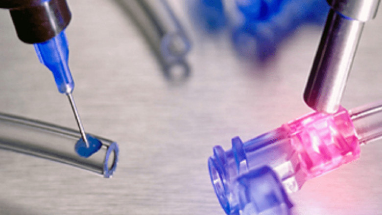 UV Adhesives are acrylate or epoxy-based resins that polymerize and cure when exposed to ultraviolet light