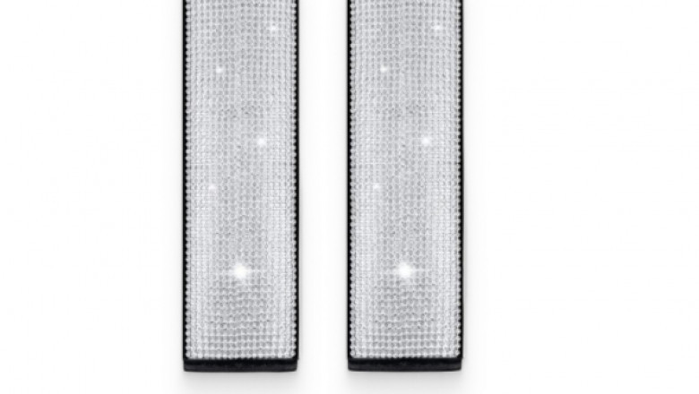 White Rhinestone Seat Belt Strap Covers
