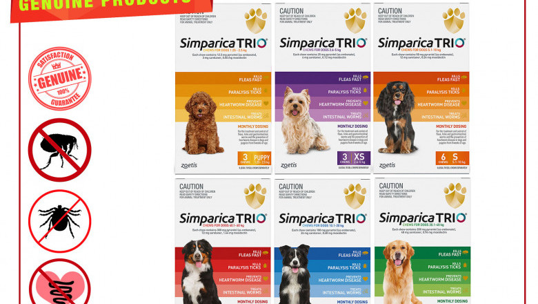 Simparica Trio 6 Chews Protect your Dog with all your heart from flea and worms