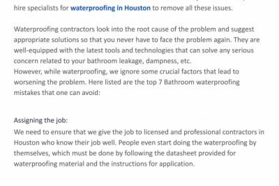 Bathroom Waterproofing Mistakes to Avoid