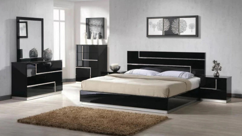 Platform Bed, Floating Bed, Wooden Bed Frame, Queen Bed With Storage
