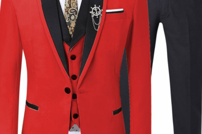 Red Tuxedo Wedding Suit
