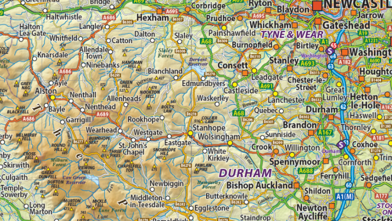 Map of North England- Guide to UK