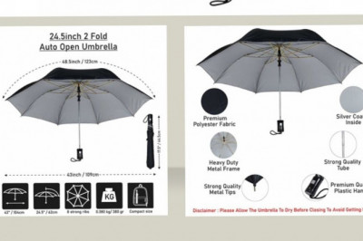 Buy Promotional 24 inch Double Fold Umbrella with Logo Printed