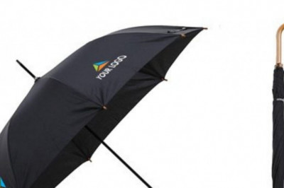 Buy Custom Long Wooden Handle Umbrellas with Logo Printed