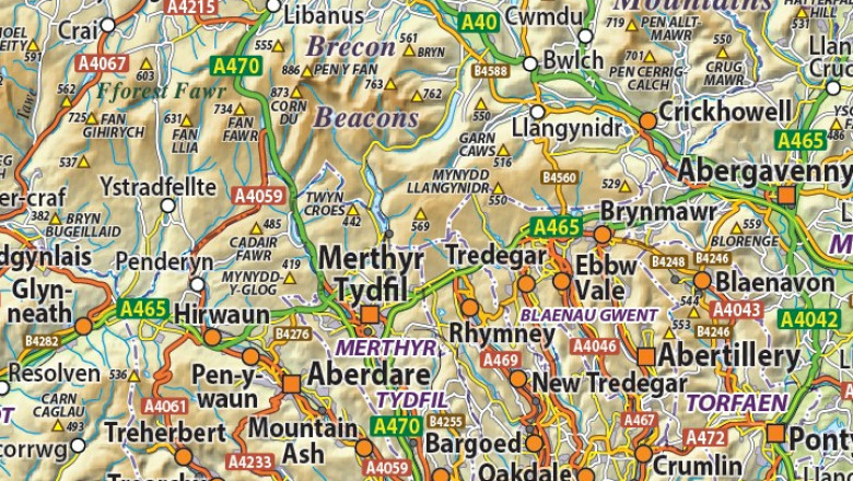 Maps of Wales- Guide to UK