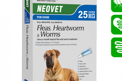 Neovet for Dogs Over 25 Kg BLUE Flea Heartworm Worm Treatment