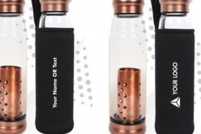 Fuzo Cuprum Customised Copper Charged Borosilicate Glass Bottle