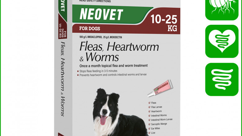 Neovet for Dogs 10-25 Kg RED Flea Heartworm Worm Treatment