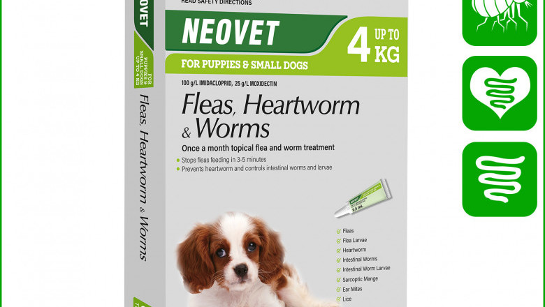 Neovet for Dogs Up to 4 Kg GREEN Flea Heartworm Worm Treatment