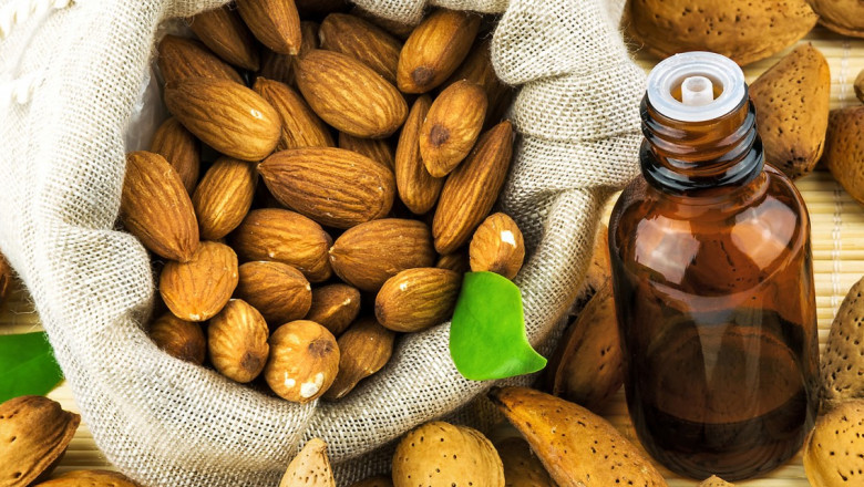 Besides vitamins E and A, sweet almond oil contains monounsaturated fatty acids, protein, potassium, and zinc