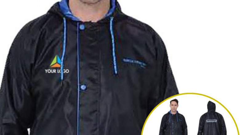 Buy Customised Zeel Premium Navy Blue Reversible Rain Suit