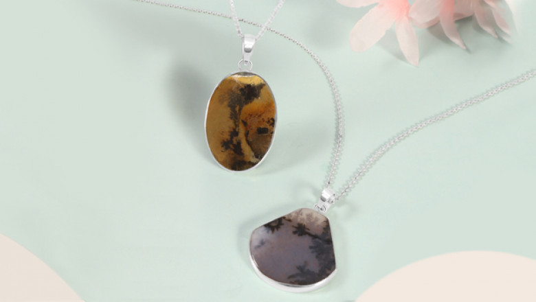 Gemstone Scenic-Agate Rare Pendants With Sterling Silver For Woman | Buy From Rananjayexports