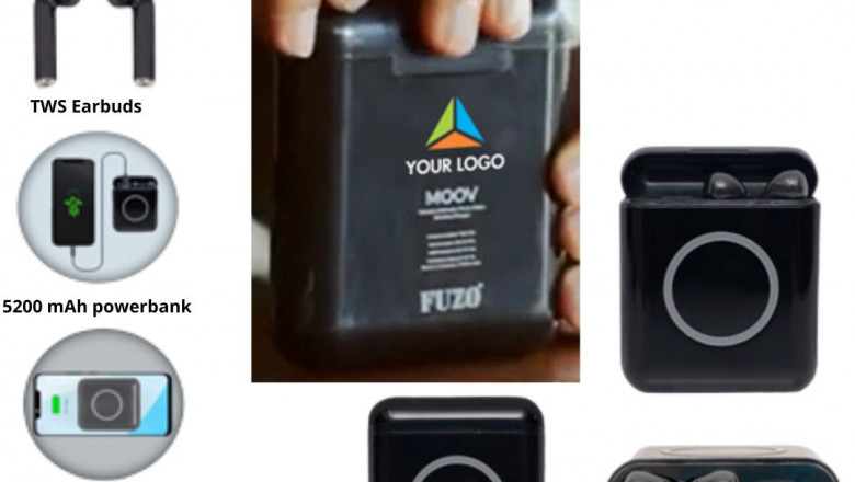 Customised Fuzo Moov 3 In 1 TWS Earpods, Powerbank and Wireless Charger