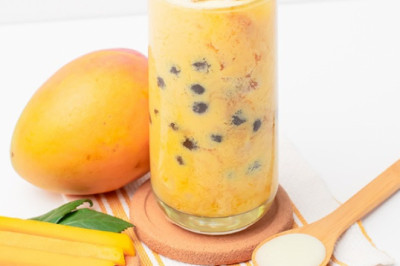 Mango Sticky Rice Milk Tea - Sugar Boba Mango Milk Tea