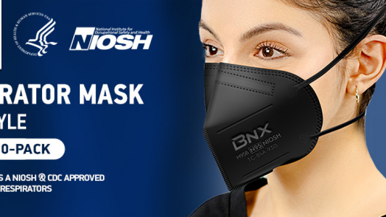 BNX N95 Mask Black NIOSH Certified MADE IN USA Particulate Respirator Protective Face Mask