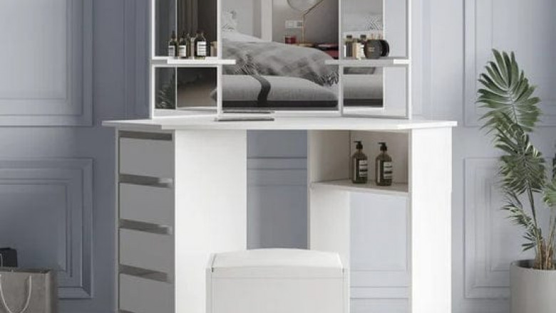 Dressing Table Design, Wardrobe Design With Dressing Table, Wooden Dressing Table Design