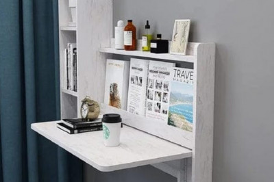 Study Table Design, Study Table With Bookshelf Design, Modern Study Table Designs