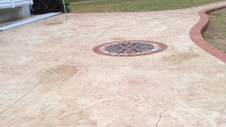 Decorative stamped concrete patio in Fredericksburg VA