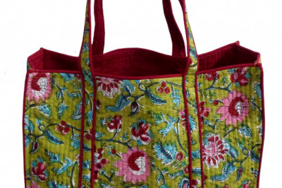 Hand Block Printed Cotton Tote Bags Wholesale