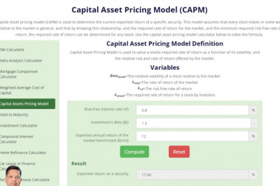 Capital Assist Pricing Model Calculator