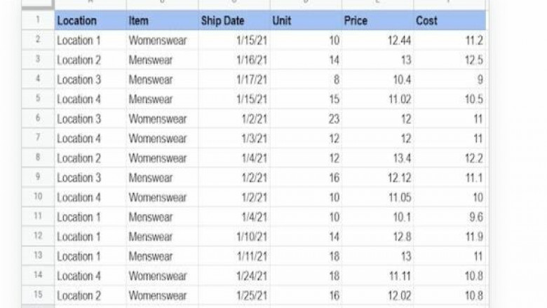 Google Sheets Pivot Table