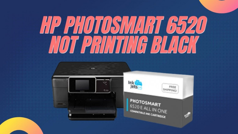 How do I resolve black printing issues on my HP 6520 printer?