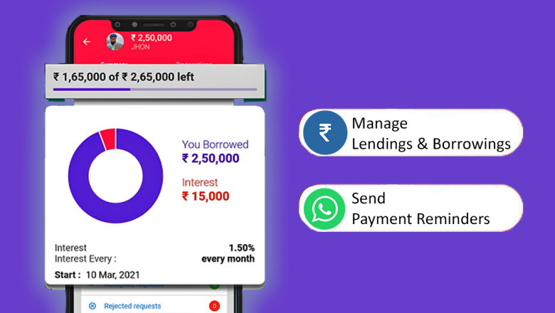 Byaj Book Udhar Ledger Account with Payment Reminder