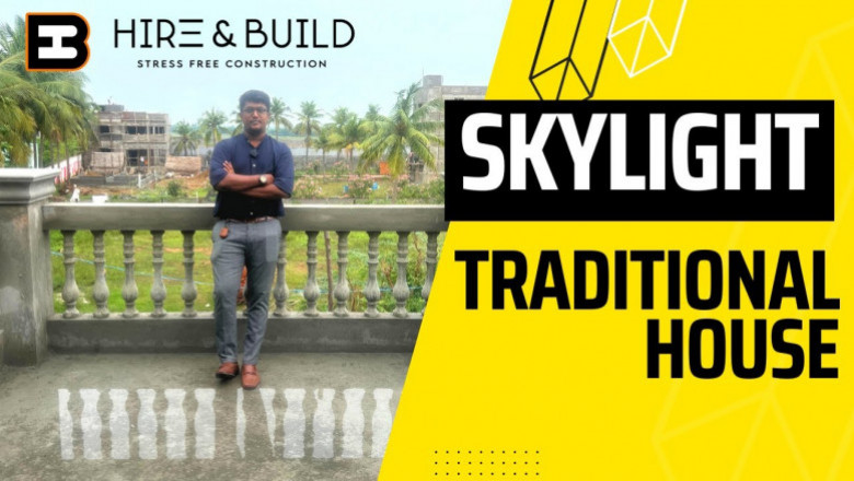 A Modern 2200sqft 3bhk duplex house with unique elevation & skylight design