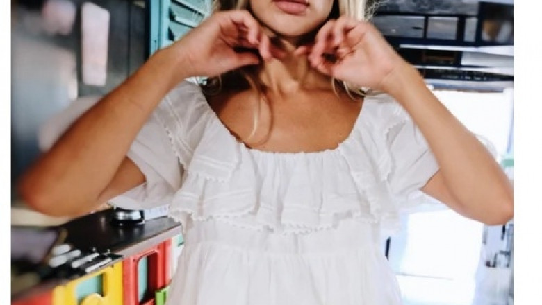 BUY ORGANDY LACE PUFF SLEEVE FRILL BLOUSE ONLINE