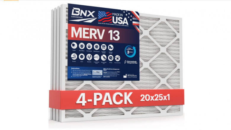BNX 20x25x1 MERV 13 Air Filter 4 Pack - MADE IN USA