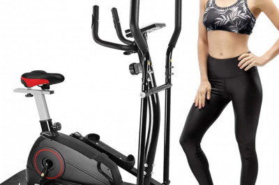 Cross Trainer with 15 Lbs Flywheel for Home Gym Exercise (Black) From Artecue